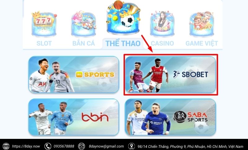 Cac buoc tham gia ca cuoc tai SBOBET The Thao 8Day - Buoc 2
